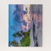 ビューティフルトロピカルビーチ海バケーション誕生日 ジグソーパズル (縦)