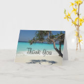 ビューティフルトロピカルビーチ海パラダイスサンキュー カード (黄色い花)