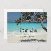 ビューティフルトロピカルビーチ海パラダイスサンキュー ポストカード (正面/裏面)