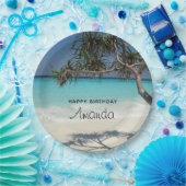 ビューティフルトロピカルビーチ海パラダイス誕生日 ペーパープレート (パーティー)