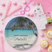 ビューティフルトロピカルビーチ海パラダイス誕生日 ペーパープレート (パーティー)