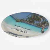 ビューティフルトロピカルビーチ海パラダイス誕生日 ペーパープレート (アングル)