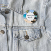 ビューティフルトロピカルビーチ&ローボート誕生日ガール 缶バッジ (インサイチュ)