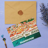 ビューティフルドゥブロヴニククロアチアワーターカラー絵を描油 ポストカード