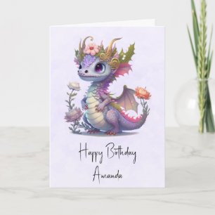 ビューティフルドラゴンエレガントウィズクラウン誕生日 カード