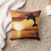 ビューティフルドルフィンアットサンセット装飾用クッション クッション (ブランケット)