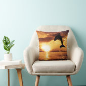 ビューティフルドルフィンアットサンセット装飾用クッション クッション (椅子)