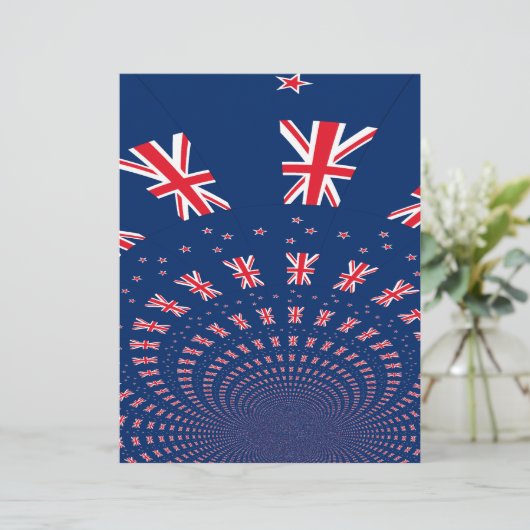 ビューティフルニュージーランドフラッグアートプリントデザイン (スタンド正面)