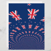 ビューティフルニュージーランドフラッグアートプリントデザイン (正面/裏面)