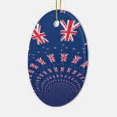 ビューティフルニュージーランドフラッグアートプリントデザイン セラミックオーナメント (左)