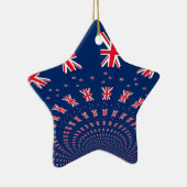 ビューティフルニュージーランドフラッグアートプリントデザイン セラミックオーナメント (右)