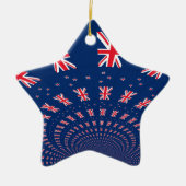 ビューティフルニュージーランドフラッグアートプリントデザイン セラミックオーナメント (正面)