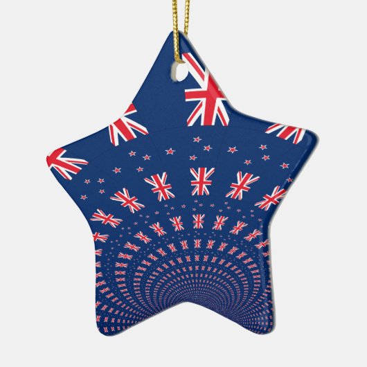 ビューティフルニュージーランドフラッグアートプリントデザイン セラミックオーナメント (左)