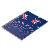 ビューティフルニュージーランドフラッグアートプリントデザイン ノートブック (左側)