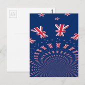ビューティフルニュージーランドフラッグアートプリントデザイン ポストカード (正面/裏面)