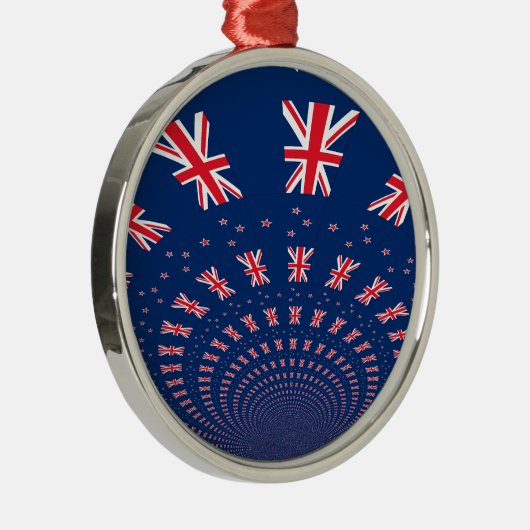 ビューティフルニュージーランドフラッグアートプリントデザイン メタルオーナメント (右)