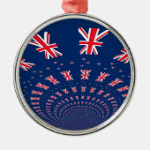 ビューティフルニュージーランドフラッグアートプリントデザイン メタルオーナメント (正面)
