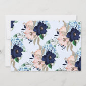 ビューティフルネイビー&赤面フローラベビーシャワー 招待状 (裏面)