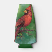 ビューティフルノーザンレッド（鳥）ショウジョウコウカンチョウ絵画バードズ ボトルクーラー (正面)