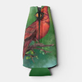 ビューティフルノーザンレッド（鳥）ショウジョウコウカンチョウ絵画バードズ ボトルクーラー (裏面)