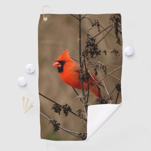 ビューティフルノーザン(鳥)ショウジョウコウカンチョウパーソナル ゴルフタオル (インサイチュ)