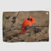 ビューティフルノーザン(鳥)ショウジョウコウカンチョウパーソナル ゴルフタオル (横)