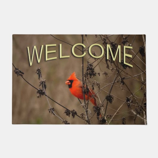 ビューティフルノーザン（鳥）ショウジョウコウカンチョウ  ドアマット (正面)