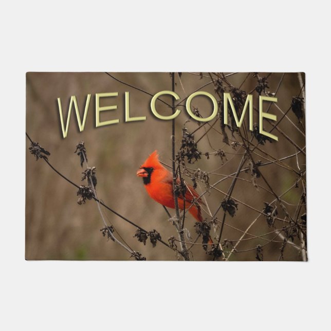 ビューティフルノーザン（鳥）ショウジョウコウカンチョウ  ドアマット (正面)