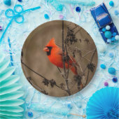 ビューティフルノーザン（鳥）ショウジョウコウカンチョウ  ペーパープレート (パーティー)