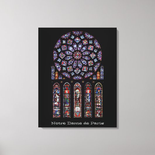 ビューティフルノートルダム大聖堂ノースバラ窓 キャンバスプリント (正面)