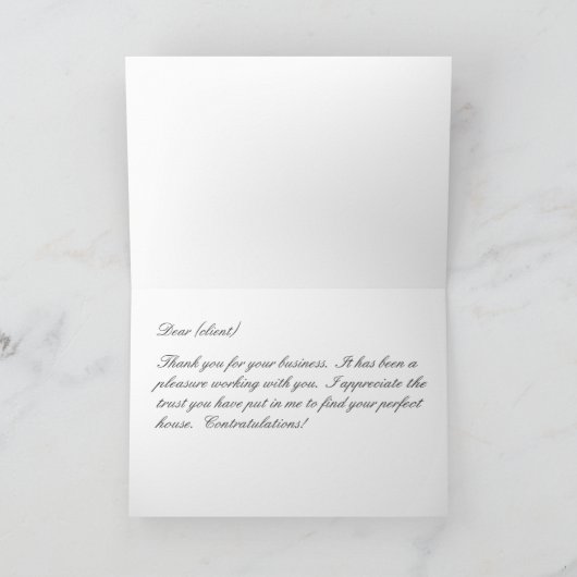 ビューティフルハウス |不動産仲介業者または担保 |ありがとうございます サンキューカード (内部)