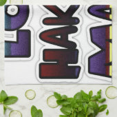 ビューティフルハクナマタタアートプリント キッチンタオル (折り畳み)