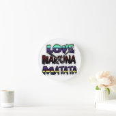 ビューティフルハクナマタタアートプリント ラウンド壁時計 (ホーム)