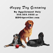 ビューティフルハッピードッグズトリマーウォールデカール ウィンドウサイン (シート)