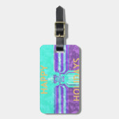 ビューティフルハッピーホリデイズブルーシアンベクトルデザイン ラゲッジタグ (正面縦)