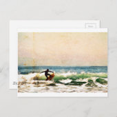 ビューティフルハンティントンビーチサーファーライディングウェーブズ ポストカード (正面/裏面)