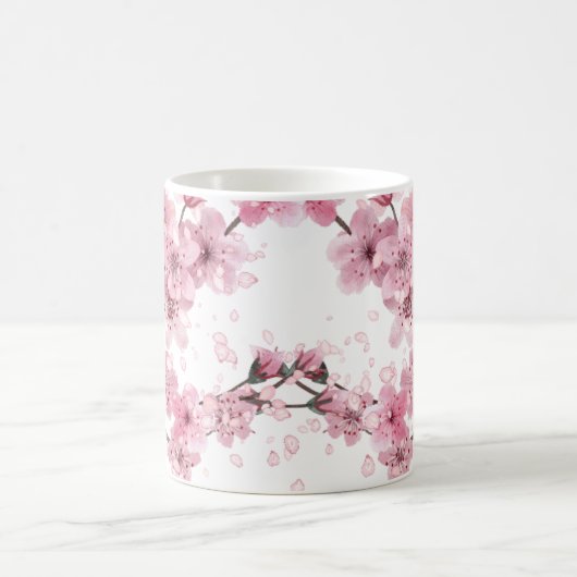 ビューティフルハンド絵を描さくらんぼブロッサムプリント コーヒーマグカップ (中央)