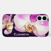 ビューティフルバイオレットホワイトフローラオーキッドフォトカスタム Case-Mate iPhoneケース (裏面 (横))