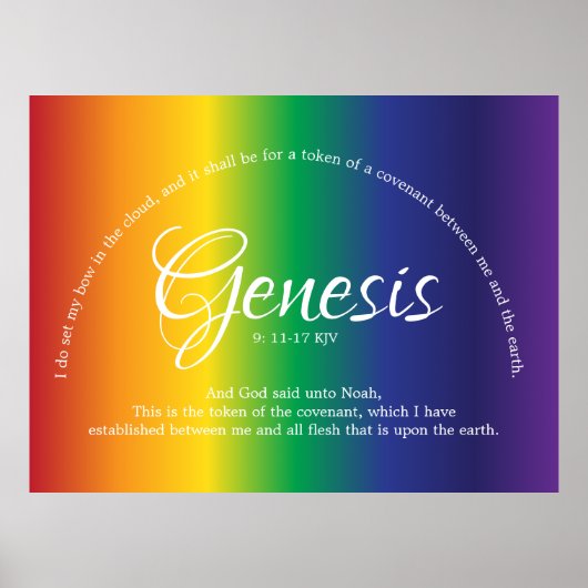 ビューティフルバイブル引用文レインボーストライプズポスター ポスター (正面)