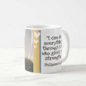 ビューティフルバイブル聖句デイジー写真テンプレートカスタム コーヒーマグカップ (正面右)