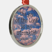 ビューティフルバイブル聖句パステルクラウド写真テンプレート メタルオーナメント (右)