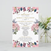 ビューティフルバジェットエレガントボタニカル結婚式 プログラム (スタンド正面)