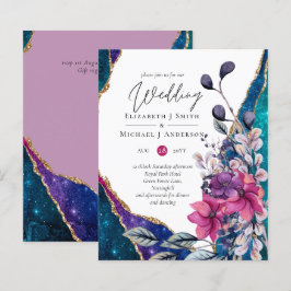 ビューティフルバジェットバイオレットブルーフローラアゲート結婚ズ