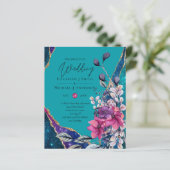 ビューティフルバジェットパープルティール(緑がかった色)フローラアゲート結婚ト (スタンド正面)