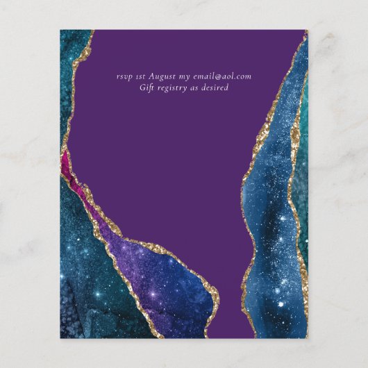 ビューティフルバジェットパープルティール(緑がかった色)フローラアゲート結婚ト (裏面)