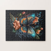 ビューティフルバタフライイラストレーション ジグソーパズル (横)