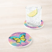 ビューティフルバタフライデザインサンドストーンコースター コースター (側面)