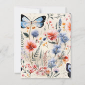 ビューティフルバタフライフラワーガーデンフローラデザイン 招待状 (裏面)