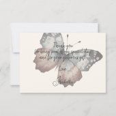 ビューティフルバタフライブライダルシャワーサンキューカード サンキューカード (裏面)