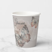 ビューティフルバタフライブライダルシャワー紙カップ 紙コップ (裏面)